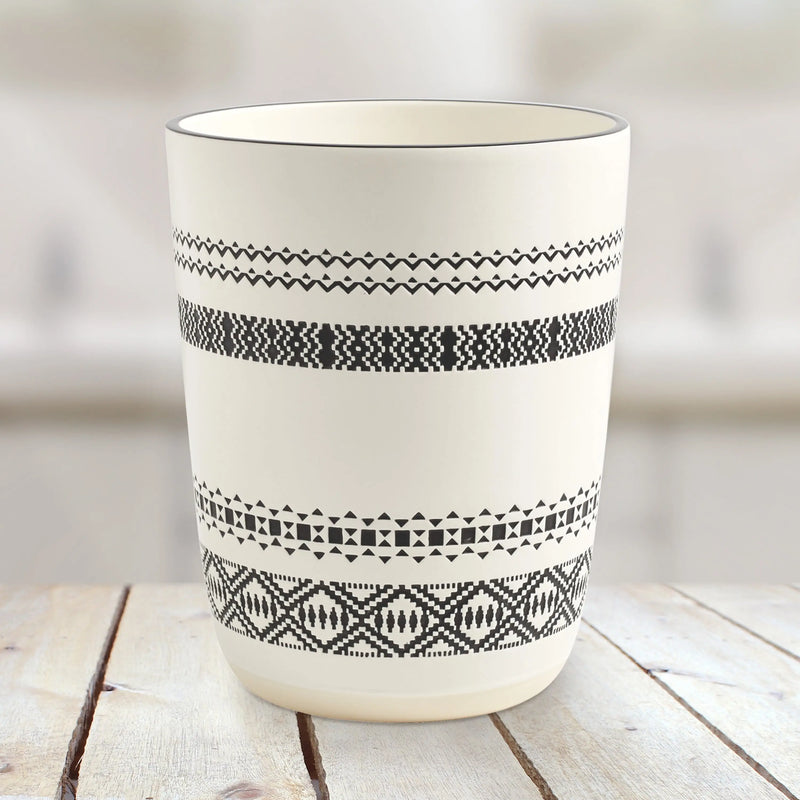 Boho Chic Wastebasket Black, Ceramic, Adult - Puck's