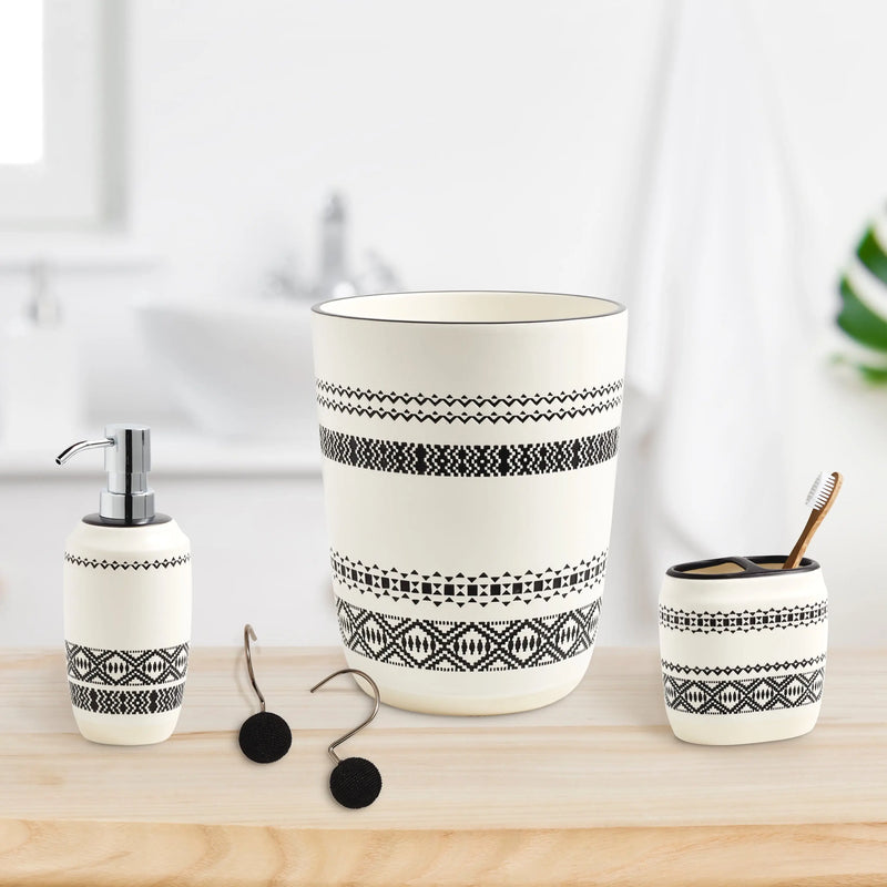 Boho Chic Wastebasket Black, Ceramic, Adult - Puck's