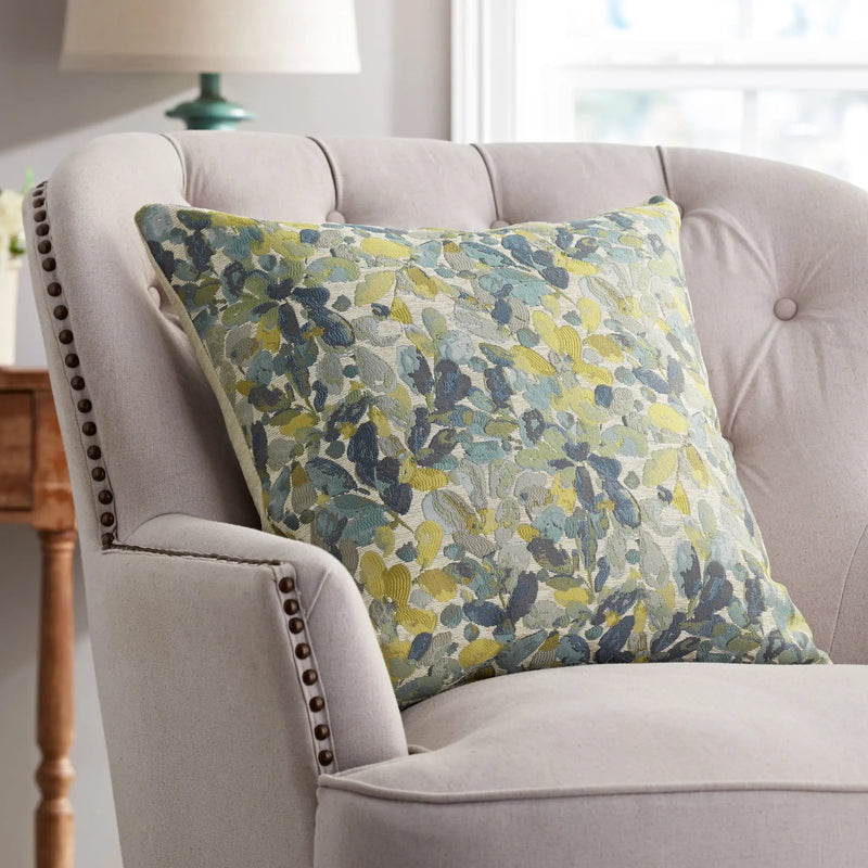 Botanical Decorative Square Pillow, 20" X 20", Blue - Puck's