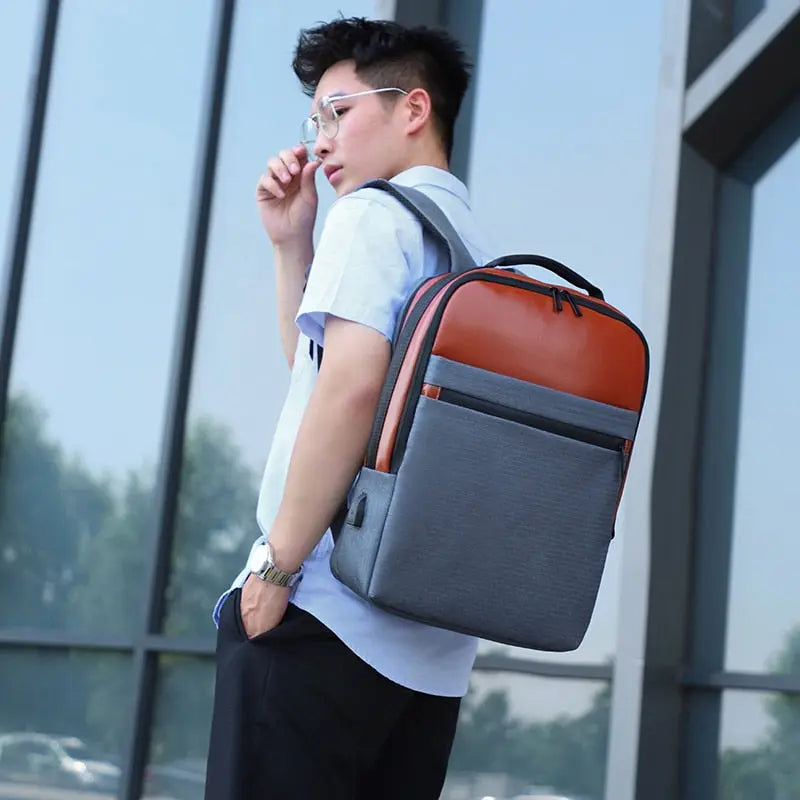 Business Backpack For Men Large Capacity USB Charging Bag Male - Puck's