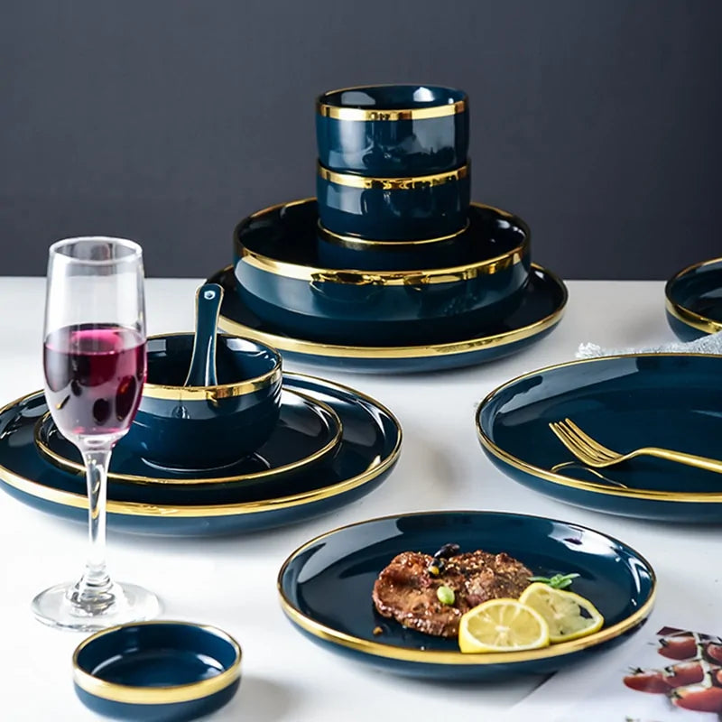 Blue Porcelain Dinner Plates - Puck's