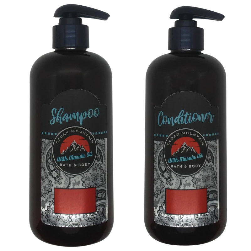 Cedar Mountain Hot Cocoa Scented Marula Oil Shampoo and Conditioner - Puck's