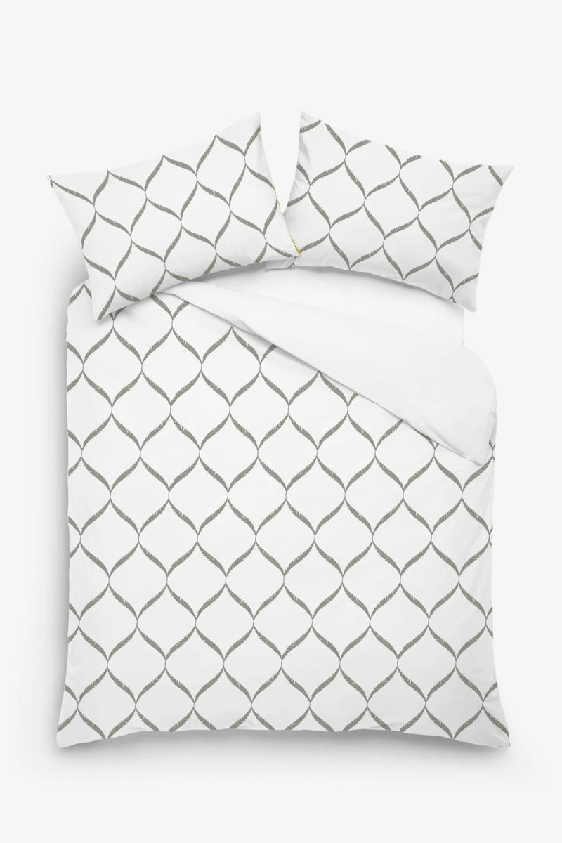 Calliope - 3 Piece Crewel Embroidered Duvet Set | Linen Cotton Mix | - Puck's