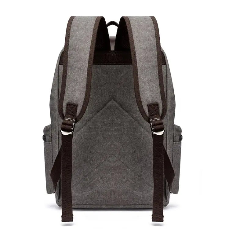 Canvas Leisure Backpack Computer Bag Student School Bag(Navy) - Puck's