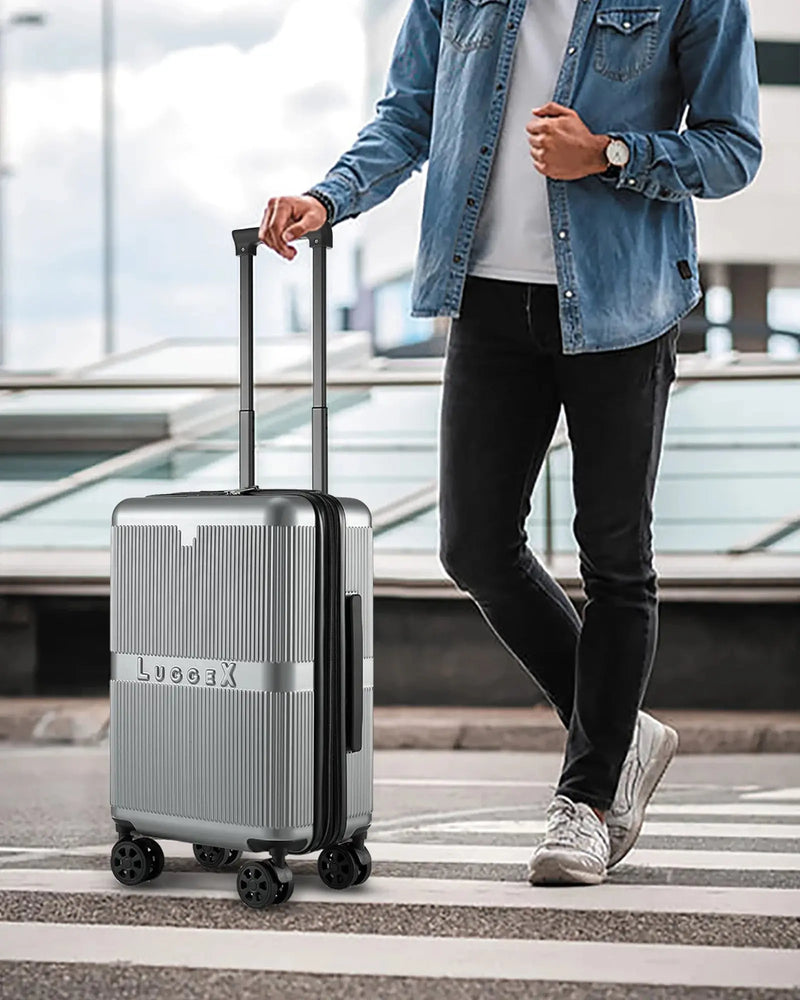 Carry on Luggage 22X14X9 Airline Approved, PC Hardshell Expandable Luggage with Bigger Wheels - Puck's