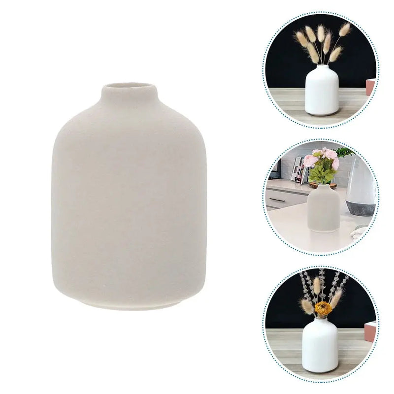 Ceramic Flower Vase Zen Style Vase Desktop Ceramic Vase Decor Flower Vase - Puck's