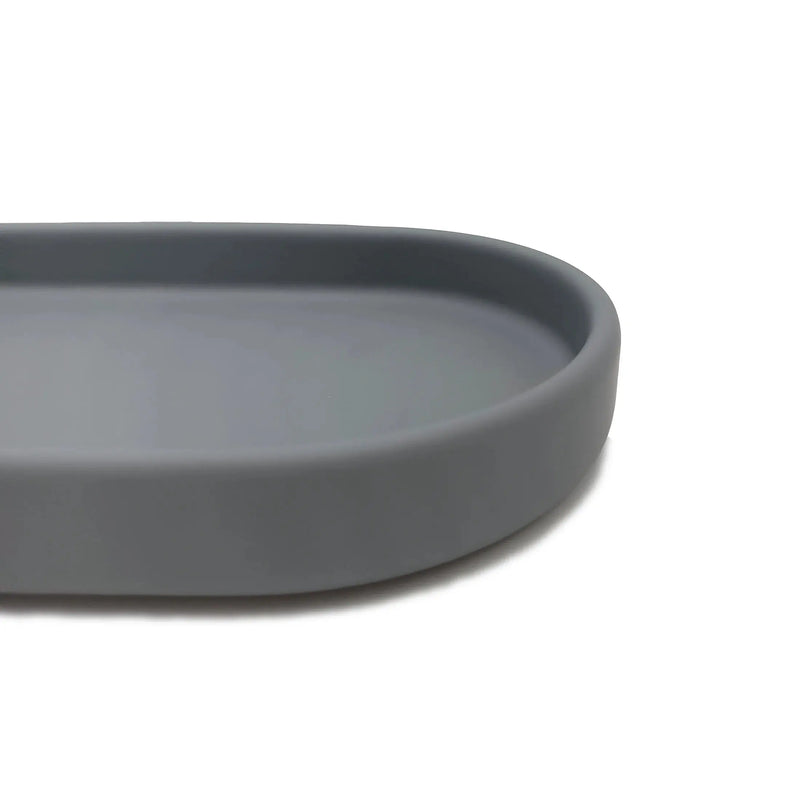 Ceramic Stoneware Bath Accessories 3-Piece Set, Grey - Puck's