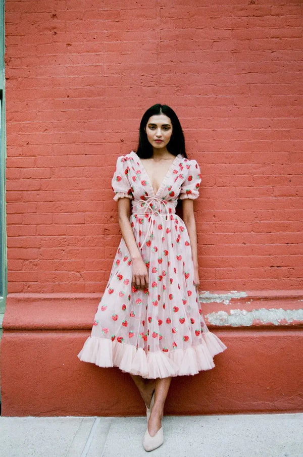Cherry Mid Length Dress - Puck's