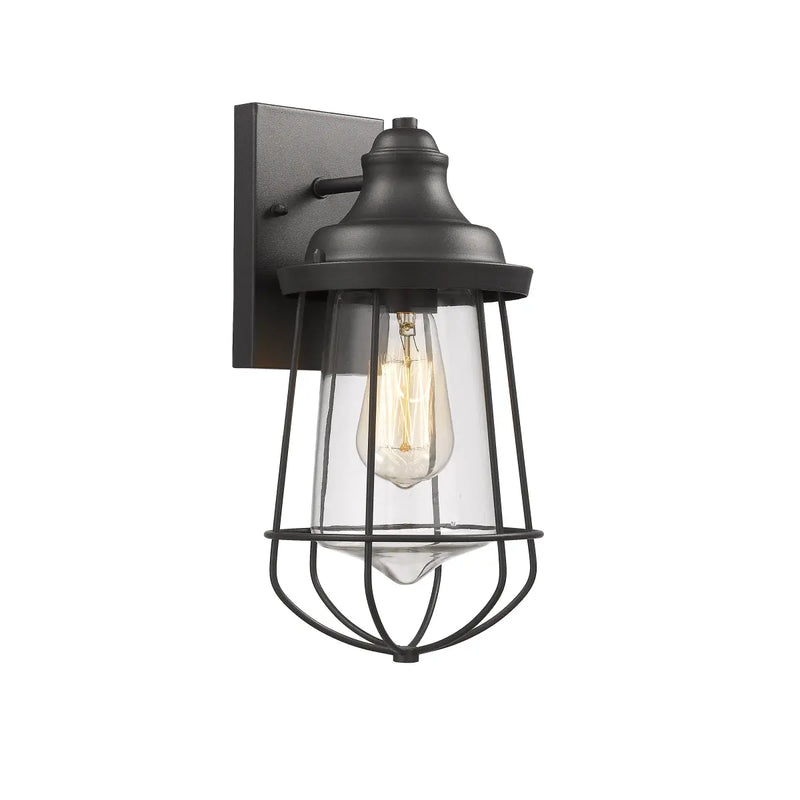 Chloe Lighting CH2D081BK12-OD1 Lucas Industrial-Style 1 Light Textured - Puck's
