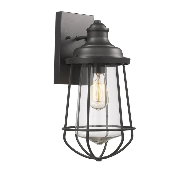 Chloe Lighting CH2D081BK16-OD1 Lucas Industrial-Style 1 Light Textured - Puck's
