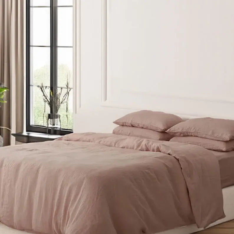 Clay - 100% Pure Linen | Linen Cotton Mix | 3 Piece Duvet Cover Set | - Puck's