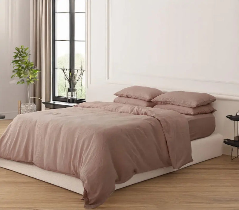 Clay - 100% Pure Linen | Linen Cotton Mix | 3 Piece Duvet Cover Set | - Puck's