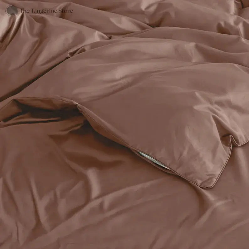 Clay - Cotton Sateen 3 Piece Duvet Cover Set | 4 Piece Sheet Set | - Puck's