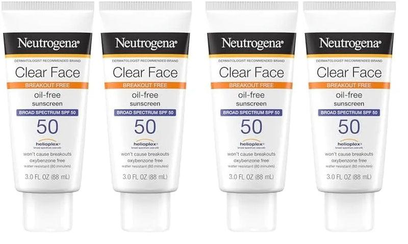 Clear Face Liquid Lotion Sunscreen for Acne-Prone Skin, Broad Spectrum SPF 50 Protection, Oil-, Fragrance- & Oxybenzone-Free Sunscreen, Non-Comedogenic, Twin Pack, 2 X 3 Fl. Oz (Pack of 2) - Puck's