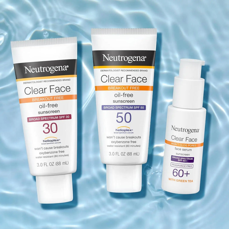 Clear Face Liquid Lotion Sunscreen for Acne-Prone Skin, Broad Spectrum SPF 50 Protection, Oil-, Fragrance- & Oxybenzone-Free Sunscreen, Non-Comedogenic, Twin Pack, 2 X 3 Fl. Oz (Pack of 2) - Puck's