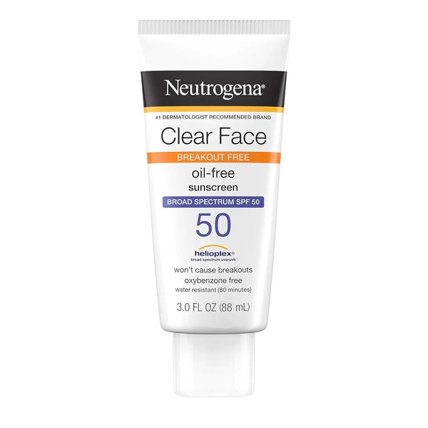 Clear Face Liquid Lotion Sunscreen for Acne-Prone Skin, Broad Spectrum SPF 50 UVA/UVB Protection, Oil-, Fragrance- & Oxybenzone-Free Facial Sunscreen, Non-Comedogenic, 3 Fl. Oz (Pack of 3) - Puck's