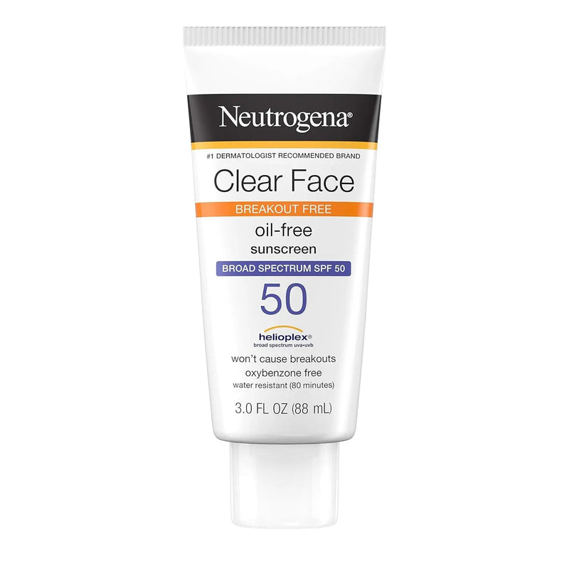 Clear Face Liquid Lotion Sunscreen for Acne-Prone Skin, Broad Spectrum SPF 50 UVA/UVB Protection, Oil-, Fragrance- & Oxybenzone-Free Facial Sunscreen, Non-Comedogenic, 3 Fl. Oz (Pack of 3) - Puck's