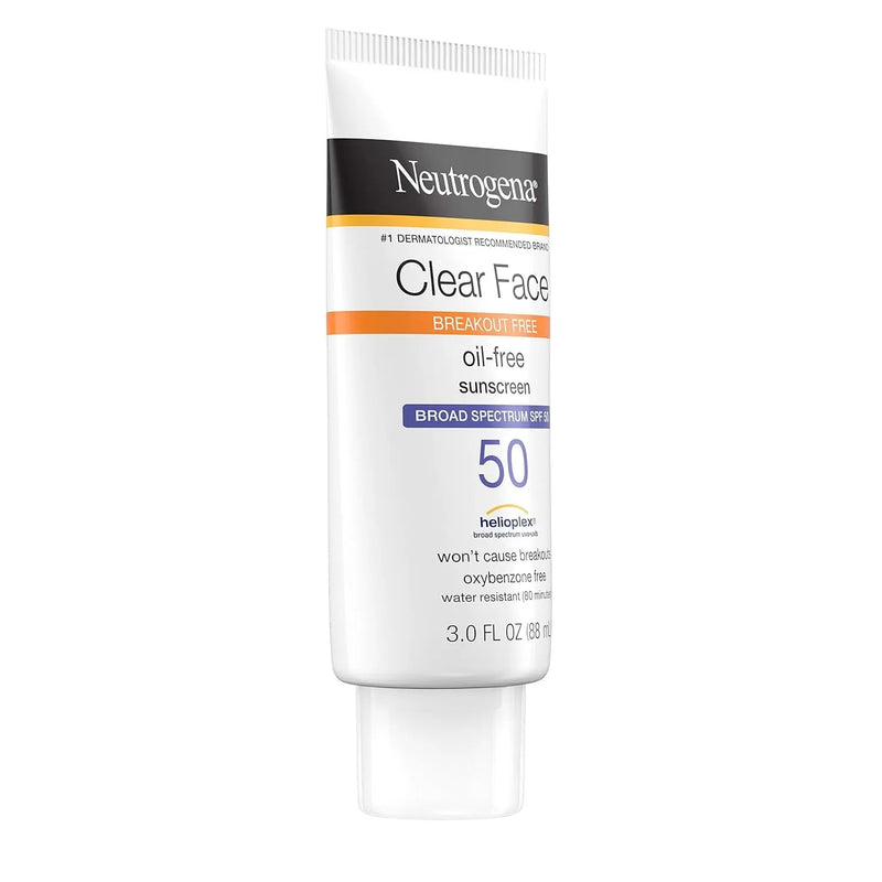 Clear Face Liquid Lotion Sunscreen for Acne-Prone Skin, Broad Spectrum SPF 50 UVA/UVB Protection, Oil-, Fragrance- & Oxybenzone-Free Facial Sunscreen, Non-Comedogenic, 3 Fl. Oz (Pack of 3) - Puck's