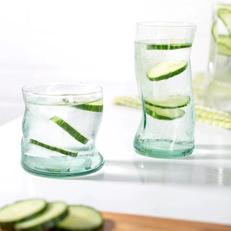 Clear Green Glassware, 14.9 Oz - Puck's
