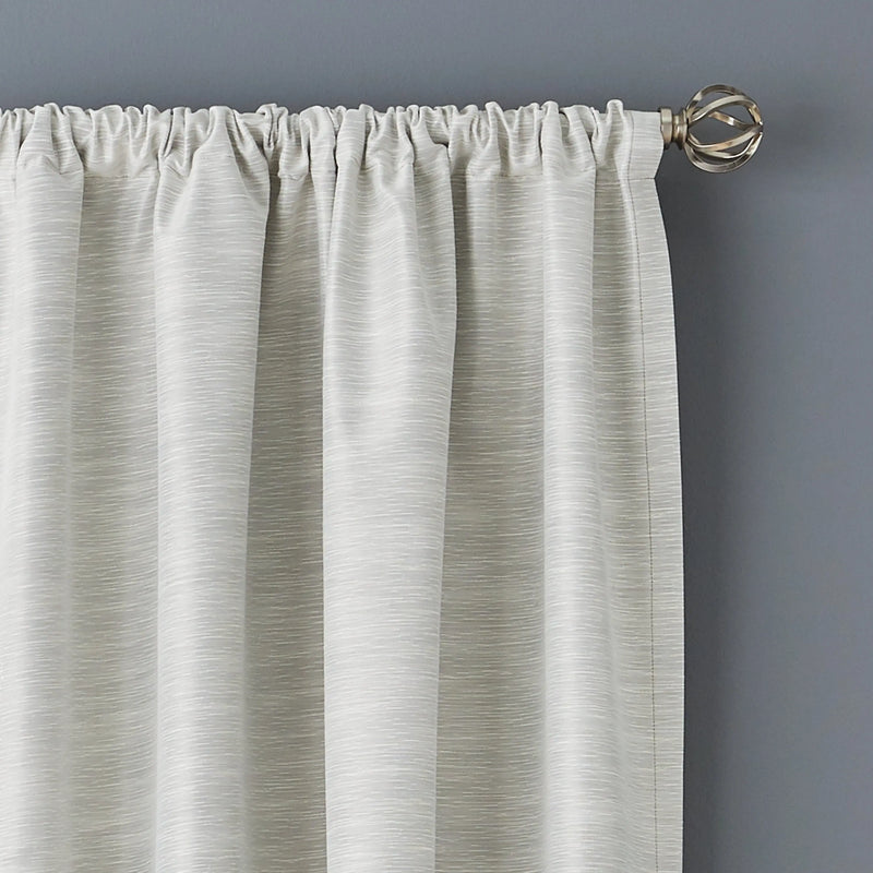 Colorblock Rod Pocket and Back Tab Blackout Curtain Panel, 1-Piece, Silver, 50" W X 108" L - Puck's