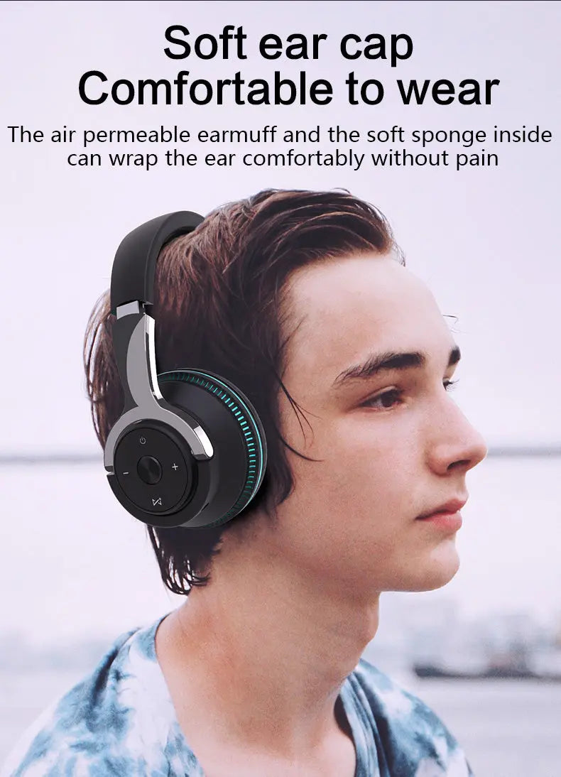 Colorful LED Lights Bluetooth Headphone Bass Wireless Earphones - Puck's