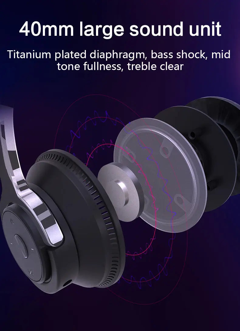 Colorful LED Lights Bluetooth Headphone Bass Wireless Earphones - Puck's