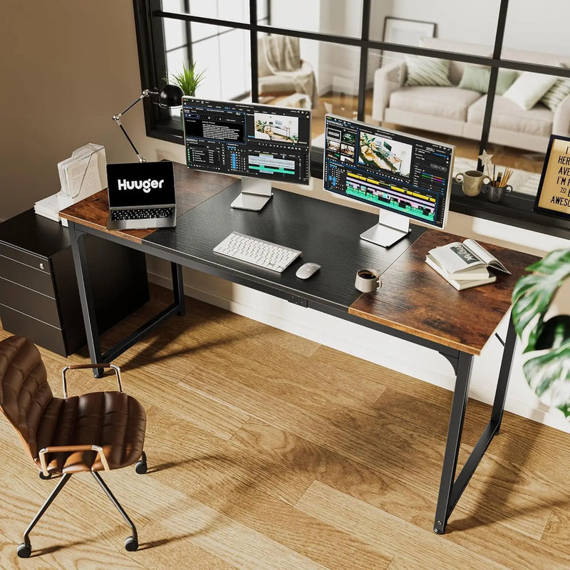Computer Desk, 63 Inch Office Desk, Gaming Desk with Storage, Writing Desk Work - Puck's