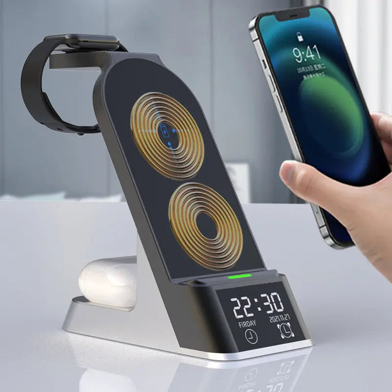 Creative Multifunctional Wireless Charging With Alarm Clock - Puck's