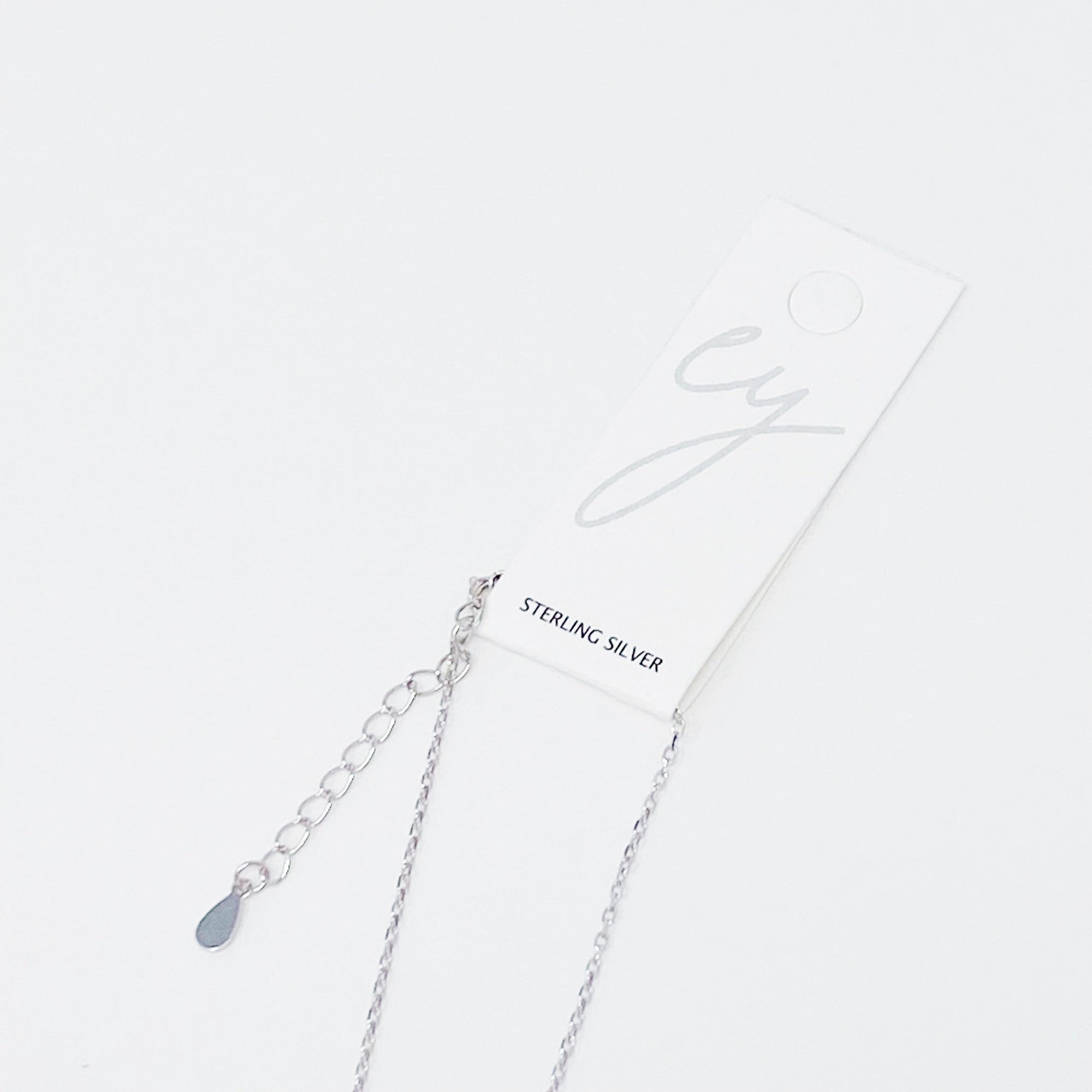 Double Stone Pendant Sterling Silver Necklace - Puck's