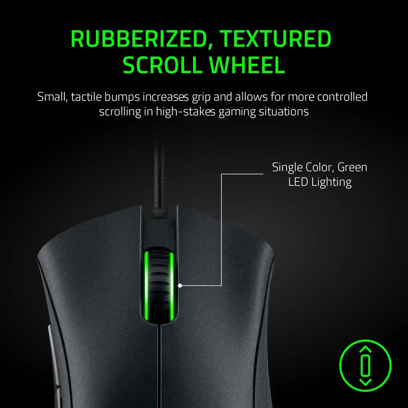 Deathadder Essential Wired Optical Gaming Mouse for PC, 5 Buttons, Black - Puck's