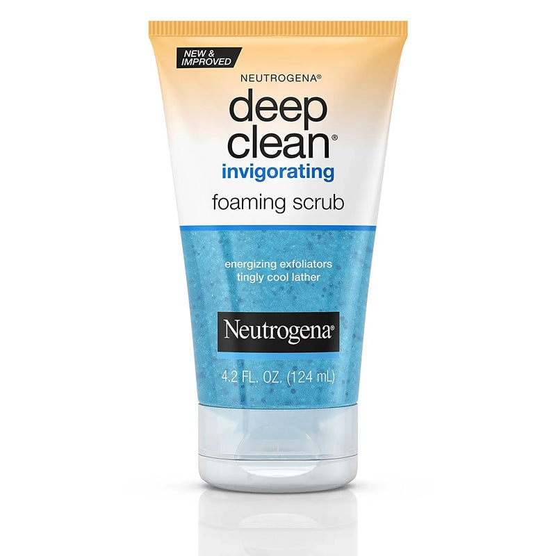 Deep Clean Invigorating Foaming Facial Scrub with Glycerin, Cooling & Exfoliating Gel Face Wash to Remove Dirt, Oil & Makeup, 4.2 Fl. Oz - Puck's