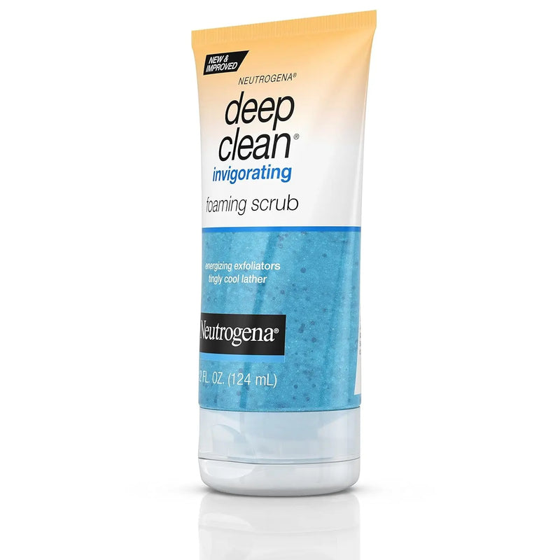 Deep Clean Invigorating Foaming Facial Scrub with Glycerin, Cooling & Exfoliating Gel Face Wash to Remove Dirt, Oil & Makeup, 4.2 Fl. Oz - Puck's