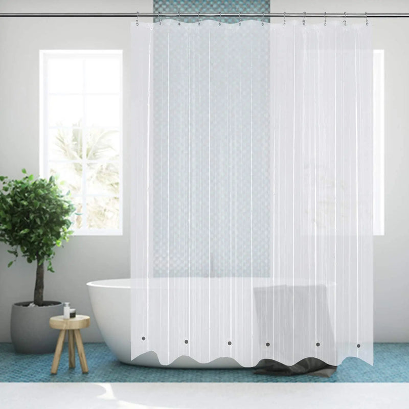 Deluxe Clear 100%  Waterproof Mildew-Free Shower Curtain 70X72" - Puck's