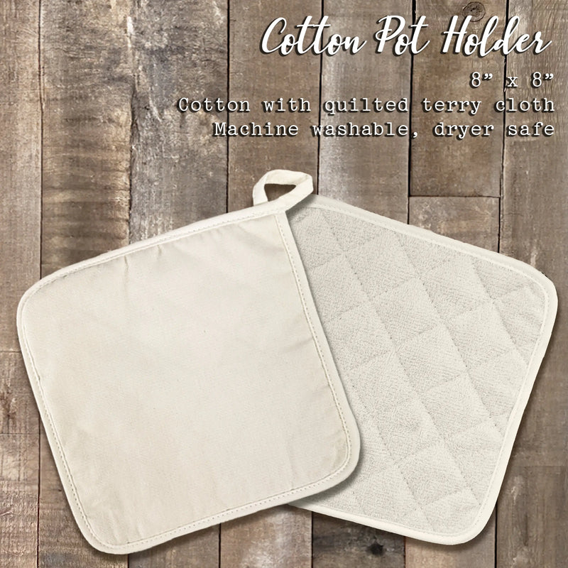 Denim Heart - Valentine's Day Cotton Pot Holder - Puck's