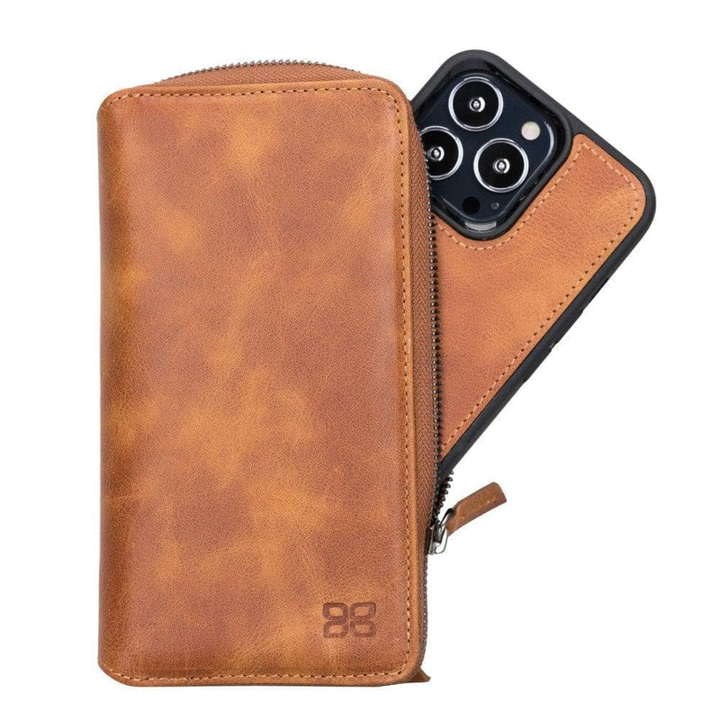 Detachable Leather Zipper Wallet Cases for Apple iPhone 13 Series - Puck's