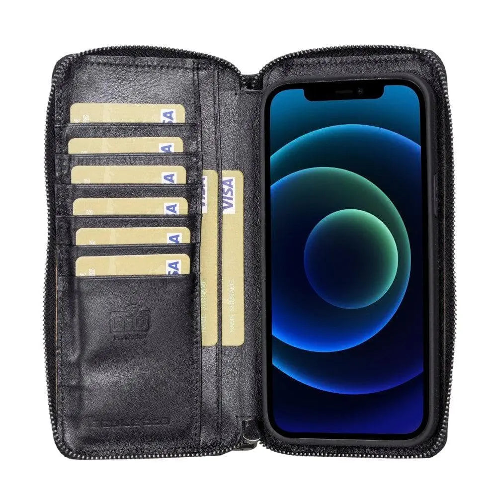 Detachable Leather Zipper Wallet Cases for Apple iPhone 13 Series - Puck's