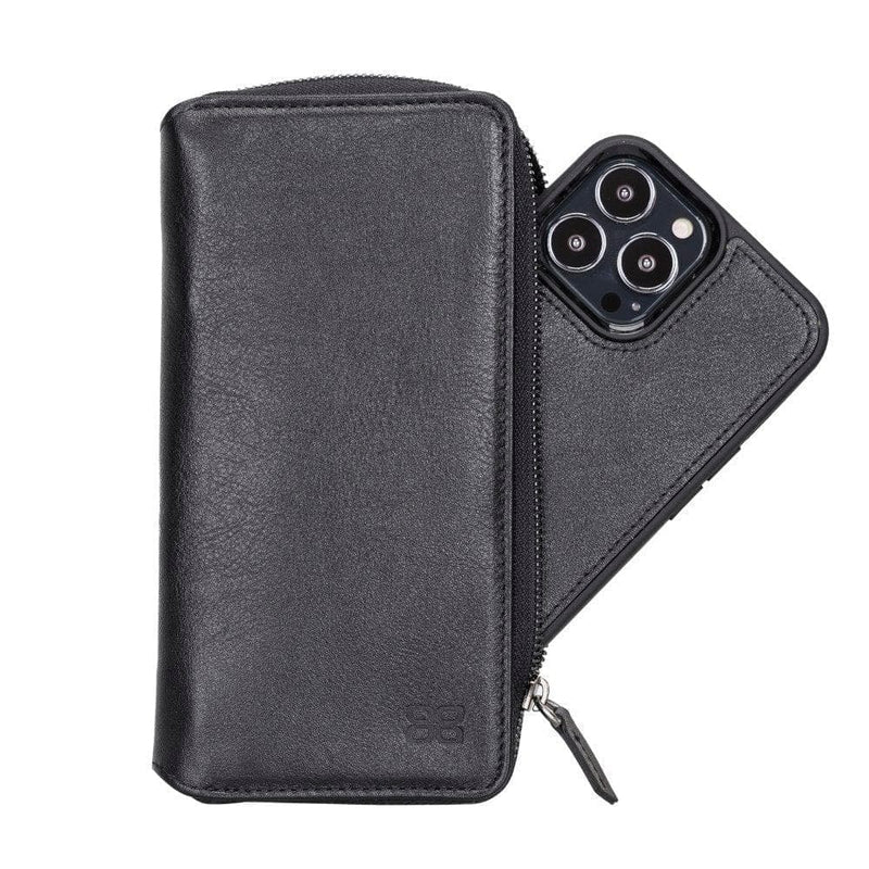 Detachable Leather Zipper Wallet Cases for Apple iPhone 13 Series - Puck's