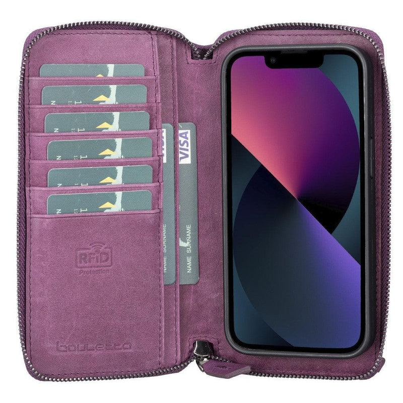 Detachable Leather Zipper Wallet Cases for Apple iPhone 13 Series - Puck's