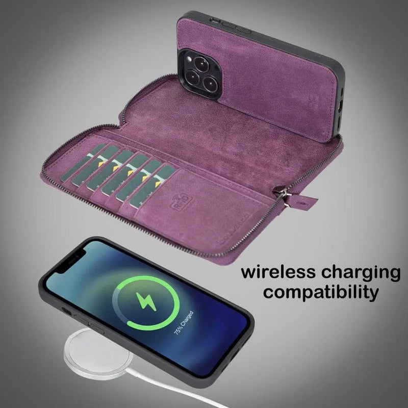 Detachable Leather Zipper Wallet Cases for Apple iPhone 13 Series - Puck's