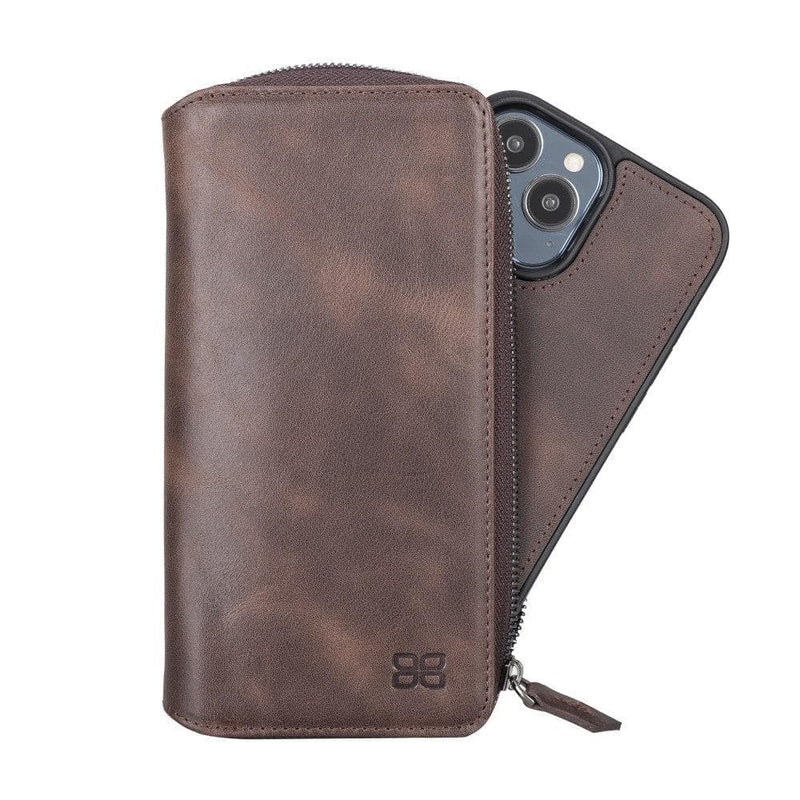 Detachable Leather Zipper Wallet Cases for Apple iPhone 13 Series - Puck's