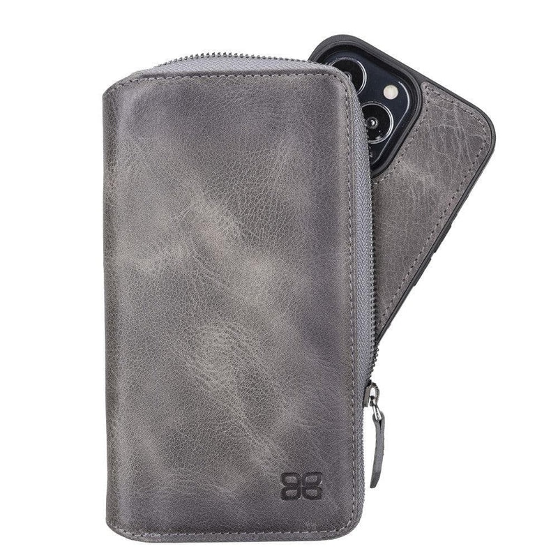 Detachable Leather Zipper Wallet Cases for Apple iPhone 13 Series - Puck's
