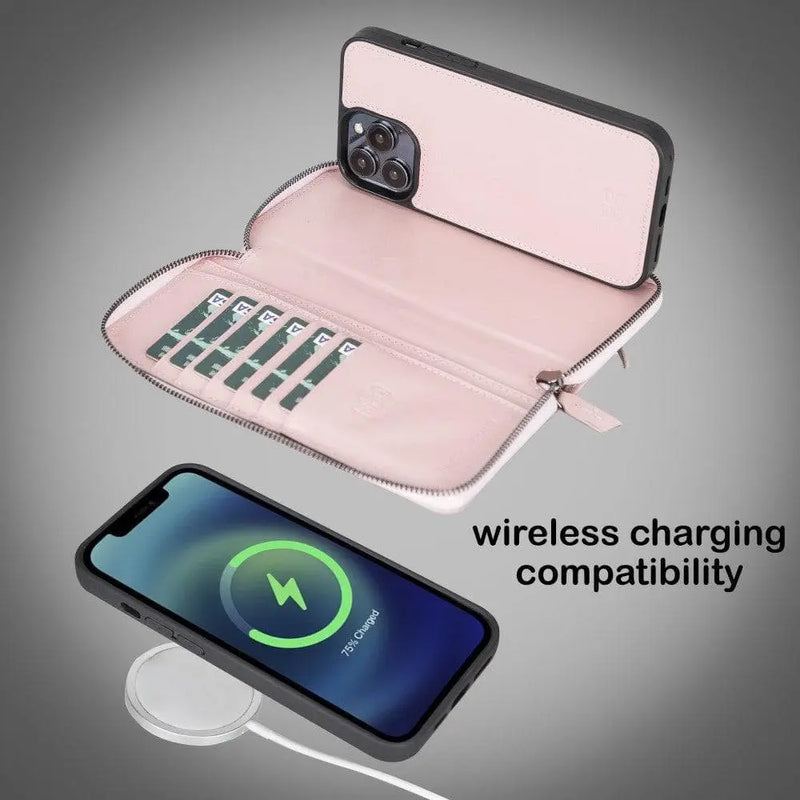 Detachable Leather Zipper Wallet Cases for Apple iPhone 13 Series - Puck's