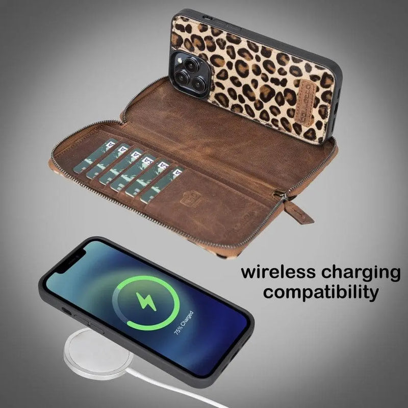 Detachable Leather Zipper Wallet Cases for Apple iPhone 13 Series - Puck's