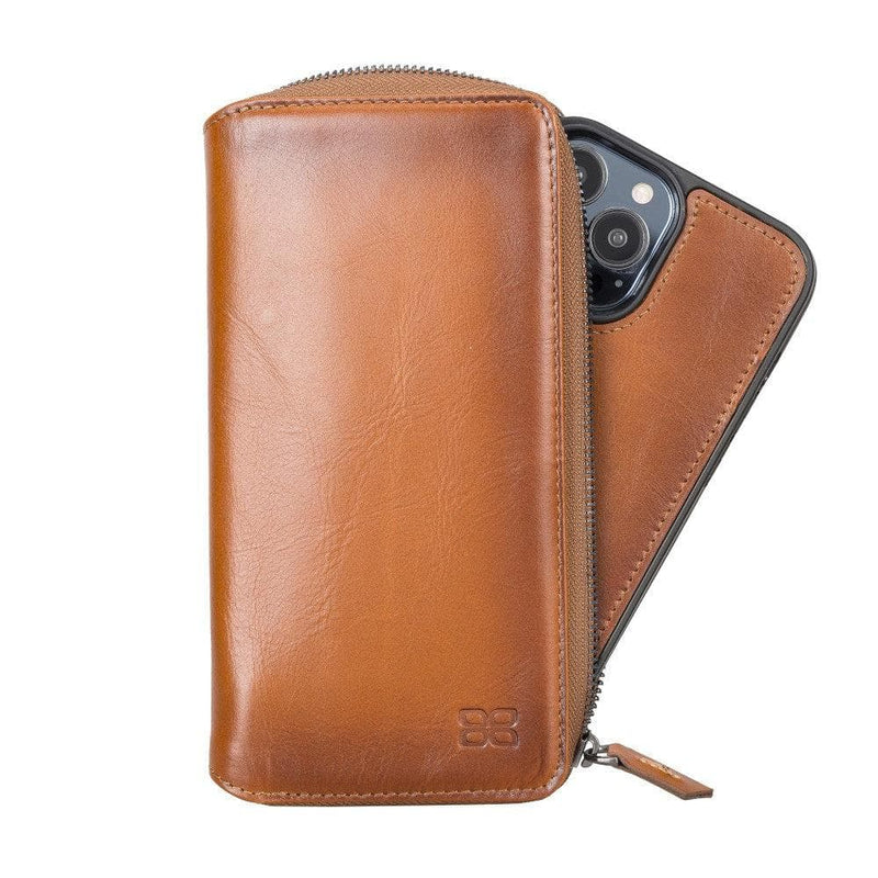 Detachable Leather Zipper Wallet Cases for Apple iPhone 13 Series - Puck's