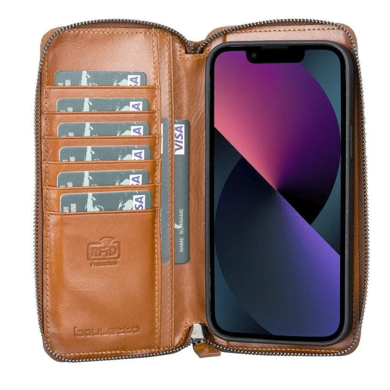 Detachable Leather Zipper Wallet Cases for Apple iPhone 13 Series - Puck's