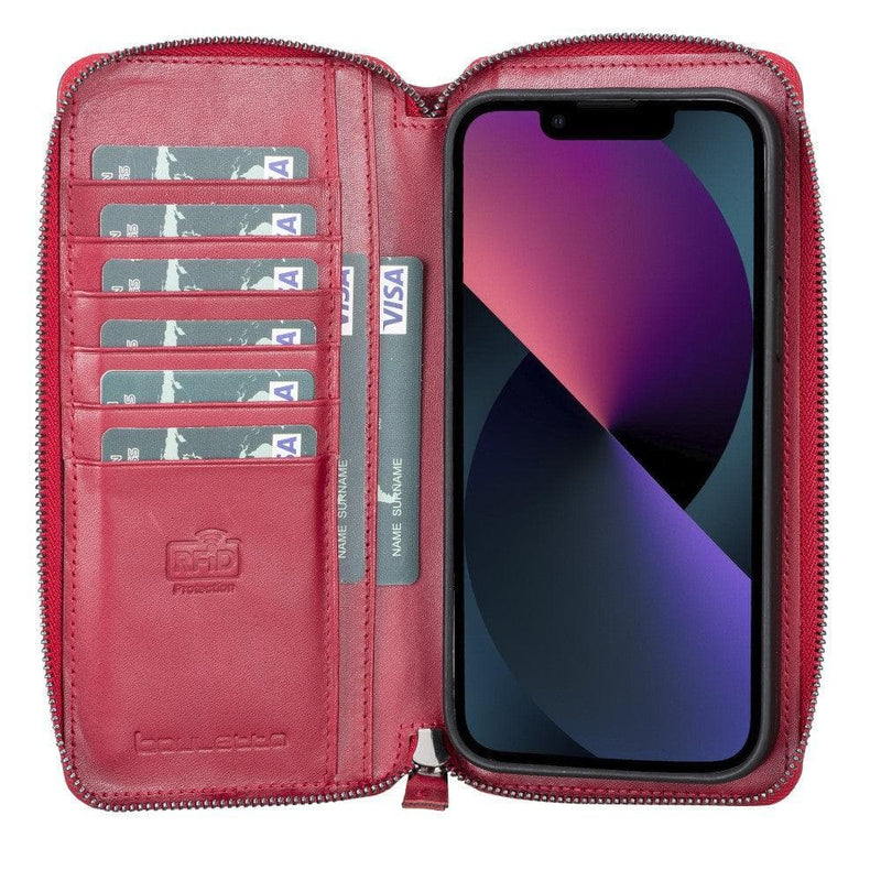 Detachable Leather Zipper Wallet Cases for Apple iPhone 13 Series - Puck's