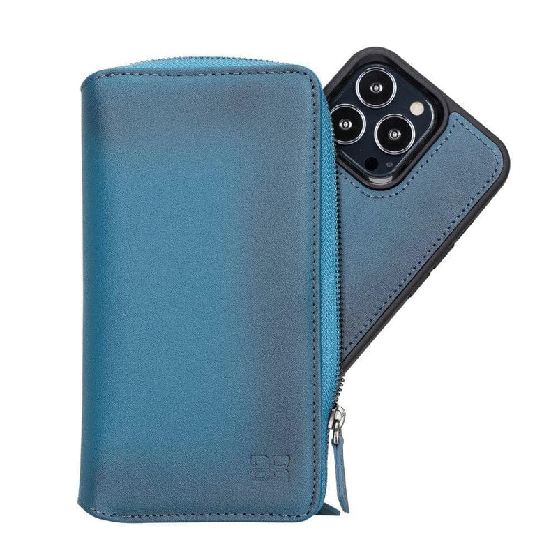 Detachable Leather Zipper Wallet Cases for Apple iPhone 13 Series - Puck's