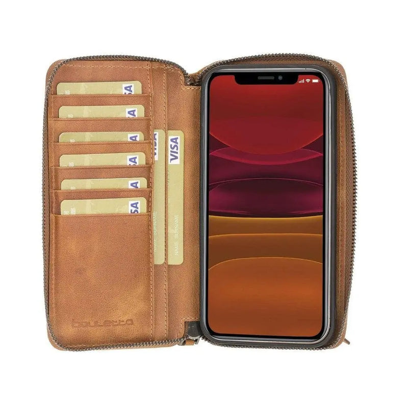 Detachable Leather Zipper Wallet Cases for Apple iPhone 13 Series - Puck's