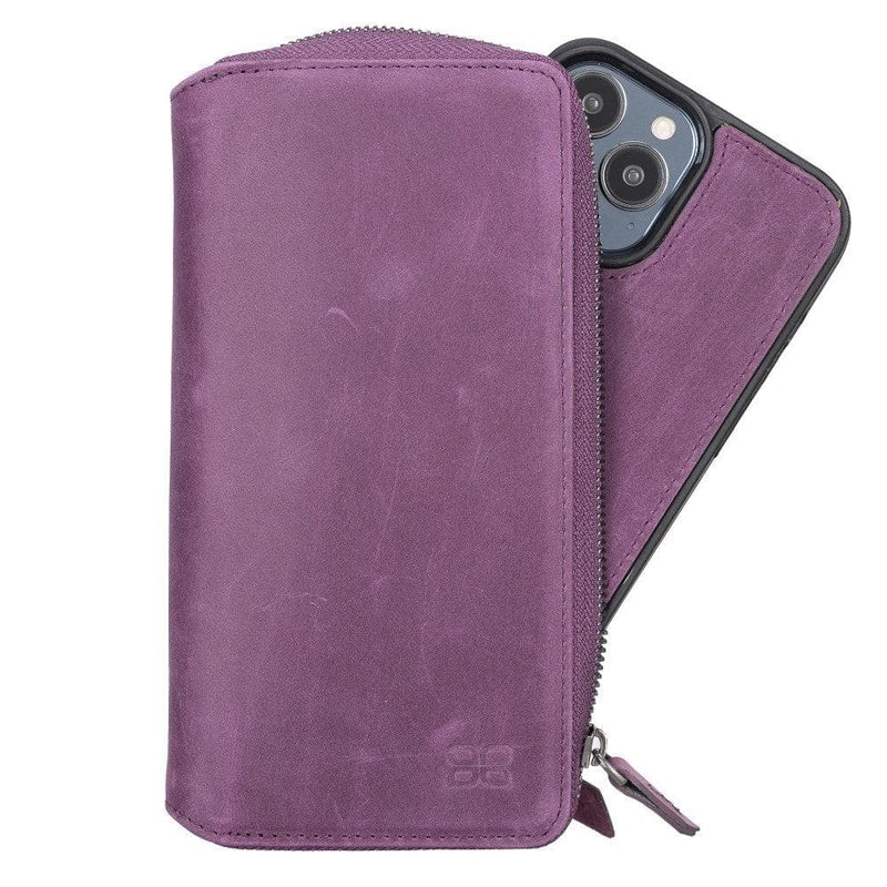 Detachable Leather Zipper Wallet Cases for Apple iPhone 13 Series - Puck's