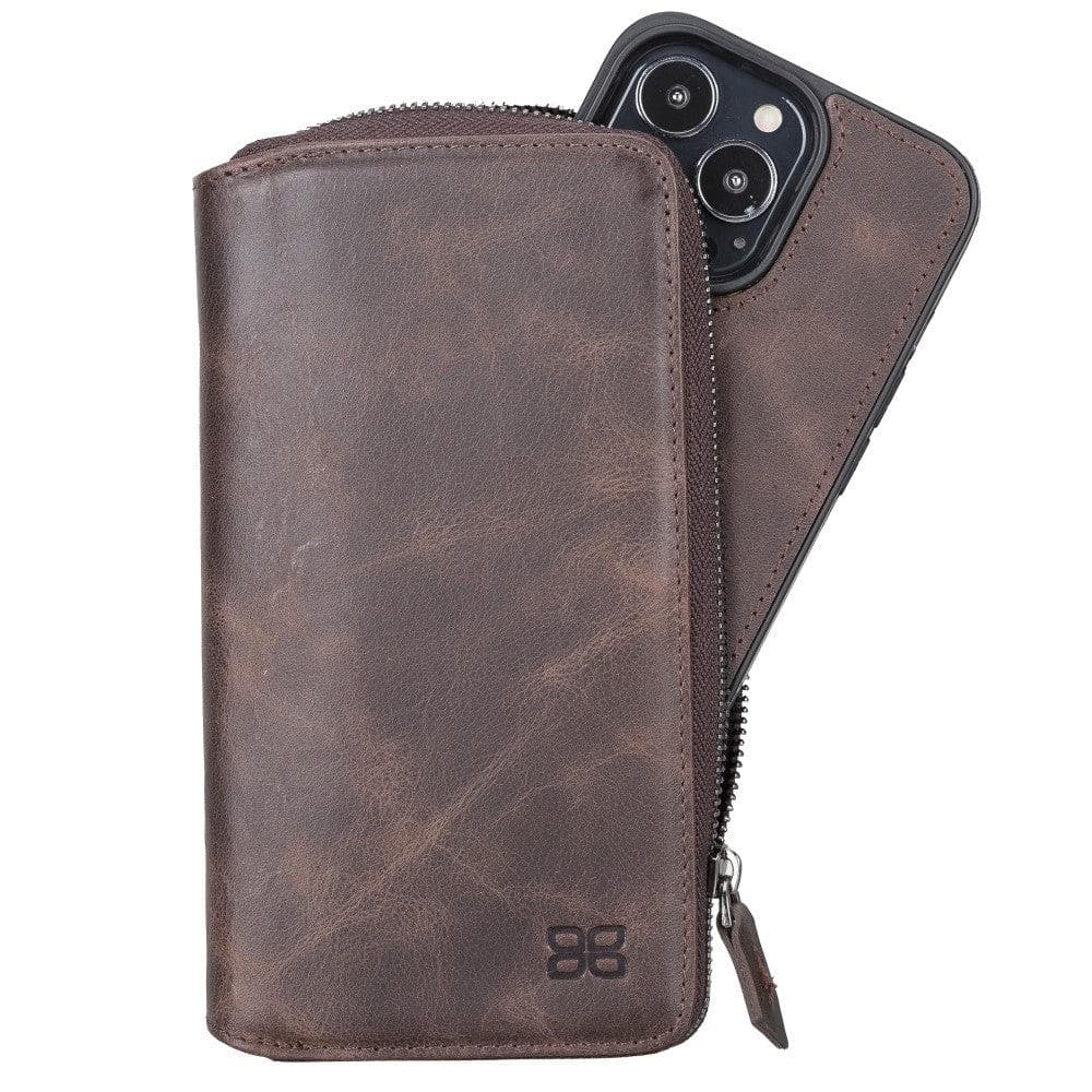Detachable Leather Zipper Wallet Cases for Apple iPhone 13 Series - Puck's